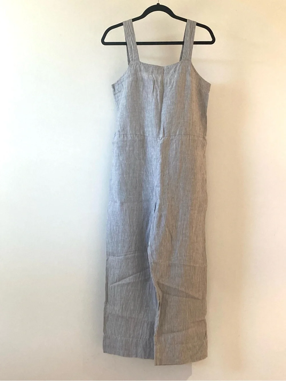 Everlane Linen Grey and White Stripe Jumpsuit Size 4